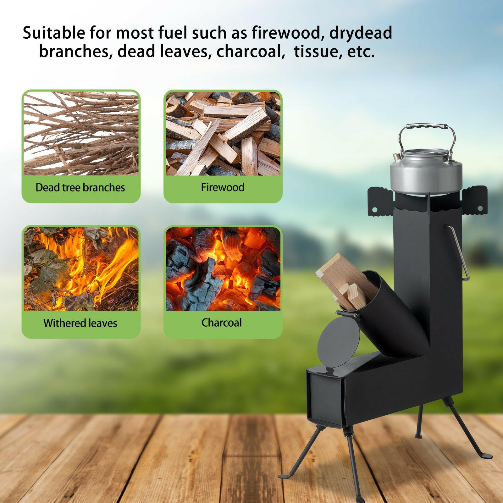 Black Wrought Iron Panels for Camping Stove Use