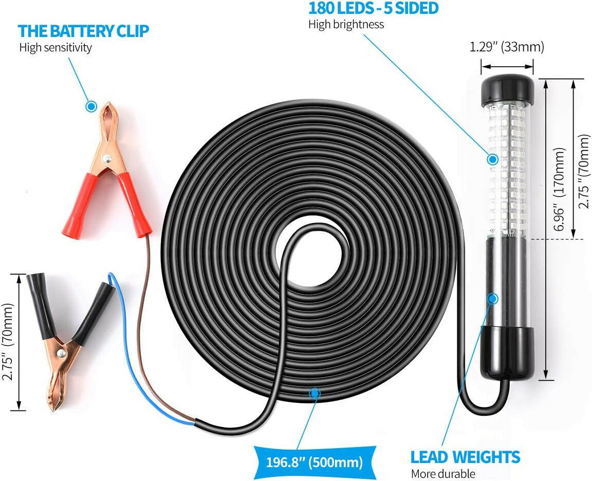 High-Performance 1080 Lumens IP68 Waterproof LED Underwater Fishing Light for Night Fishing.