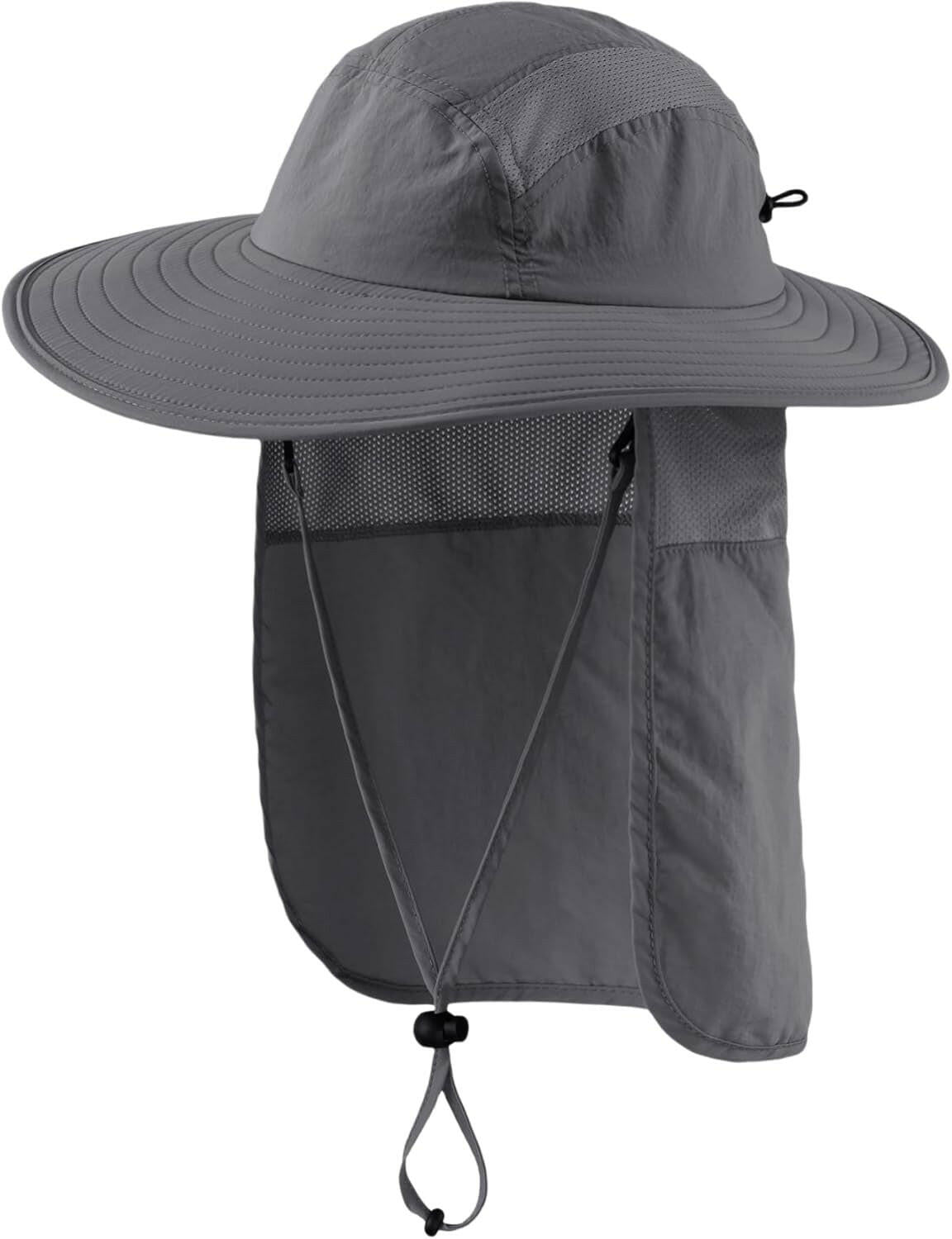 Ultimate UPF 50+ Men's Wide Brim Fishing Hat with Neck Flap - Superior Sun Protection for Outdoor Adventures