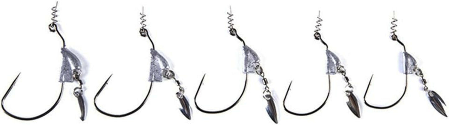Catch More Fish with Our Assorted Pack of 5 Weighted Underspin Swimbait Hooks! 🎣🐟.