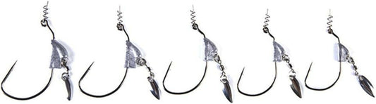 Catch More Fish with Our Assorted Pack of 5 Weighted Underspin Swimbait Hooks! 🎣🐟.