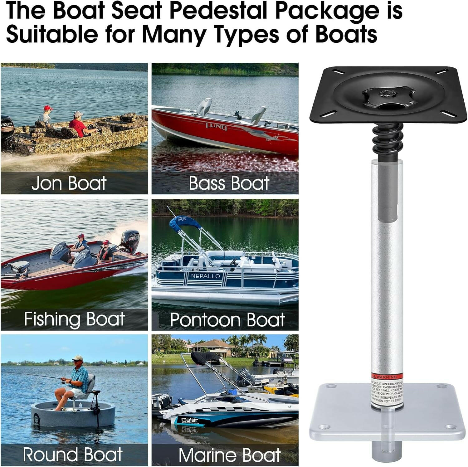Transform Your Fishing Experience: Premium Boat Seat Pedestal Base Mount Kit with Lock for Unmatched Comfort on Your Pontoon!.