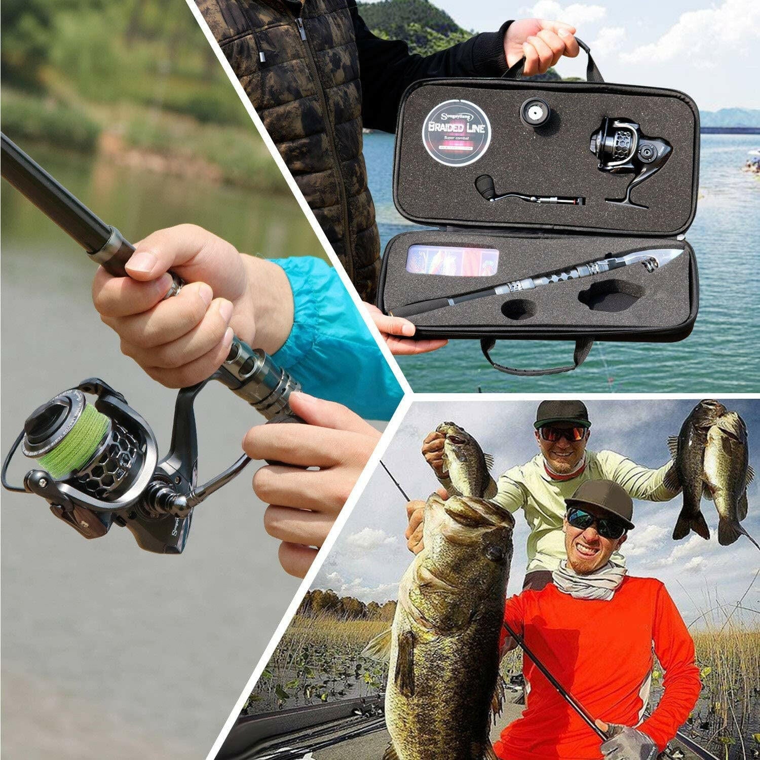 Ultimate Fishing Rod Reel Combo - Telescopic Pole & Spinning Reel with Travel Carrier Bag for Saltwater & Freshwater Adventures.