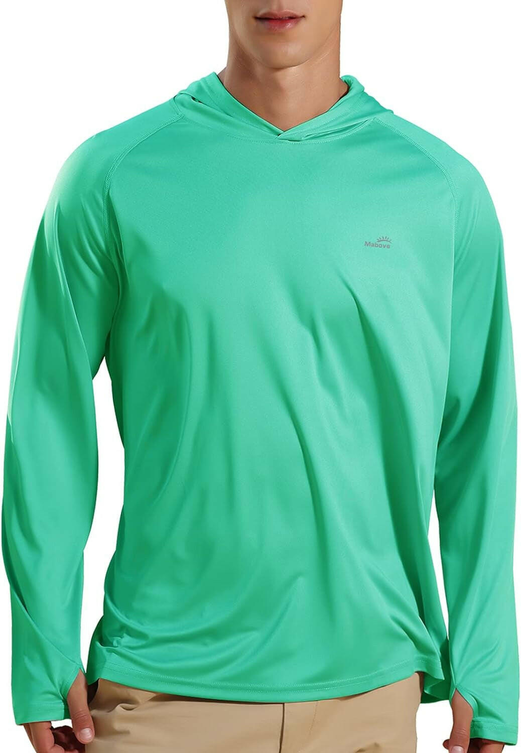 Stay Stylish and Sun-Safe with Our Men's UPF 50+ Long Sleeve Hoodie - Perfect for Outdoor Adventures!