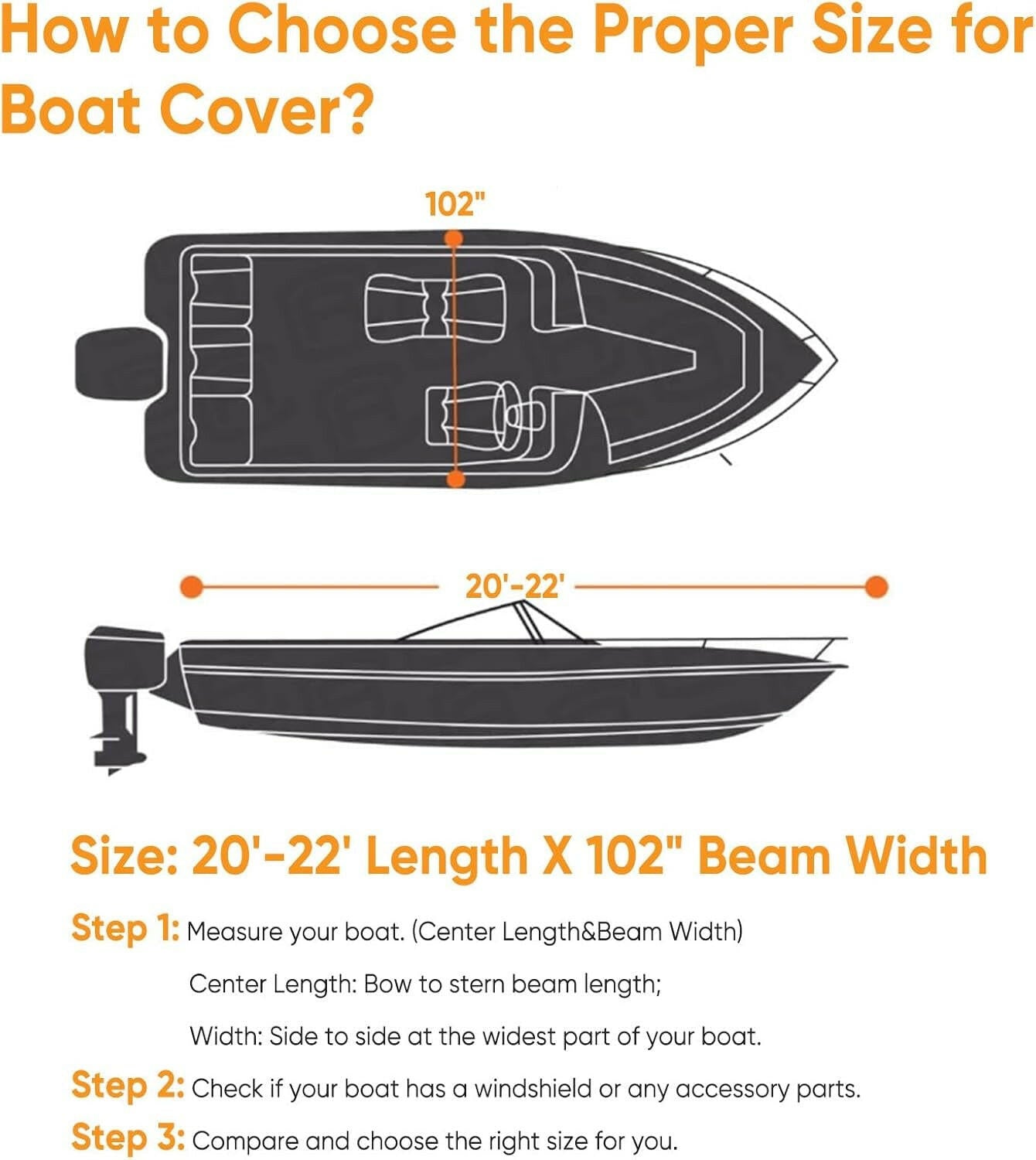 Ultimate Heavy-Duty Waterproof Boat Cover for V-Hull & Tri-Hull Boats (20-22ft) - Protect Your Adventure! 🌊🚤.