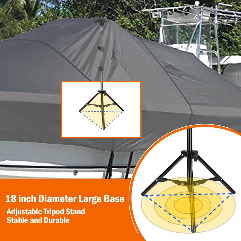 Transform Your Boat Cover Experience! Adjustable Iron Alloy Support Poles for Jon & Pontoon Boats - Ultimate Protection Awaits!.