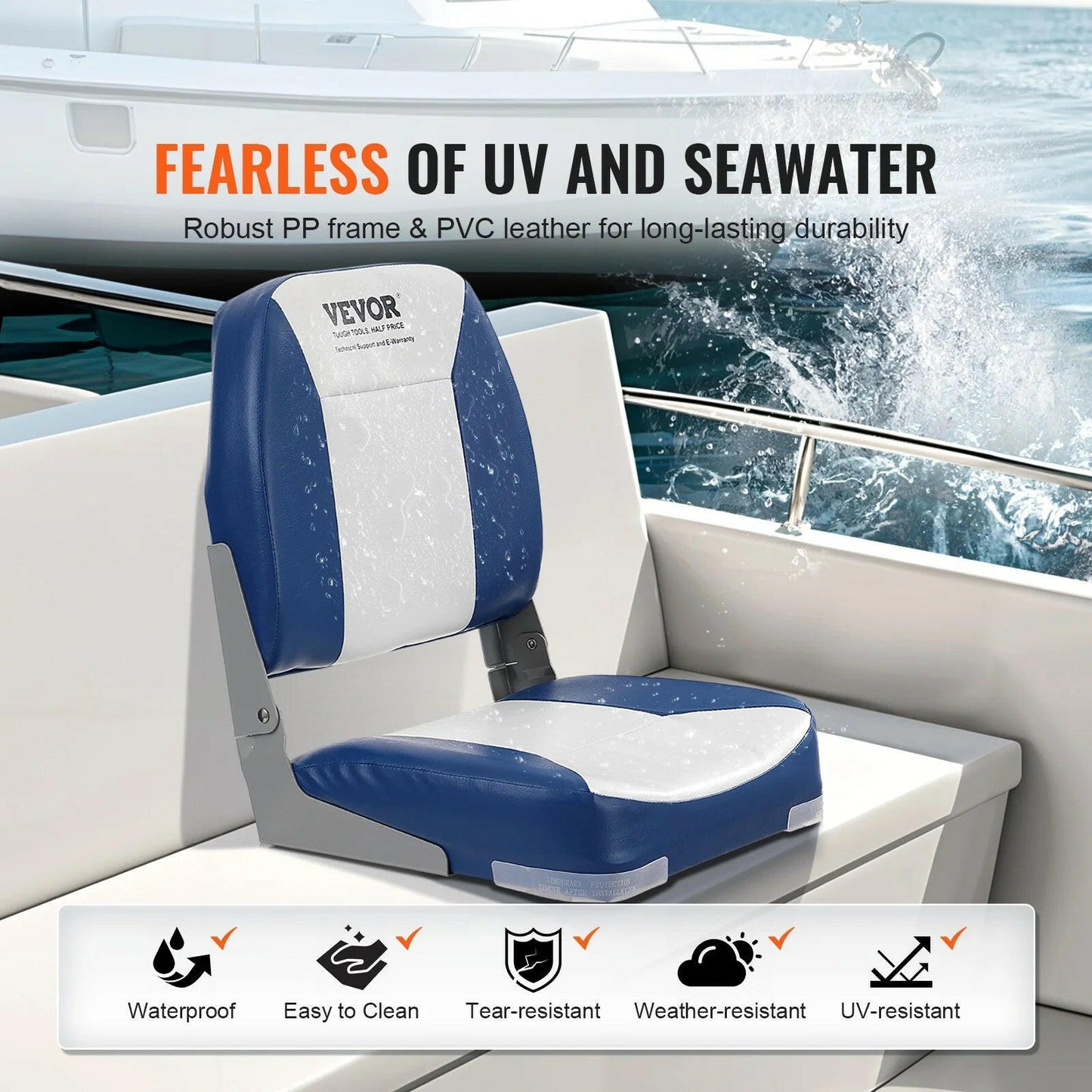 Transform your time on the water with our colorful, waterproof low back cushion seat! 🌊🛥️ #BoatLife #ComfortOnTheWater.