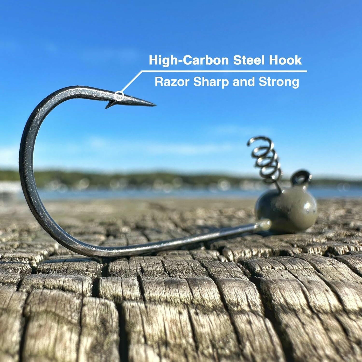 Premium Tungsten Shaky Head Jigs for Bass Fishing - Catch Big Bass with 5-Pack High-Performance Hooks.
