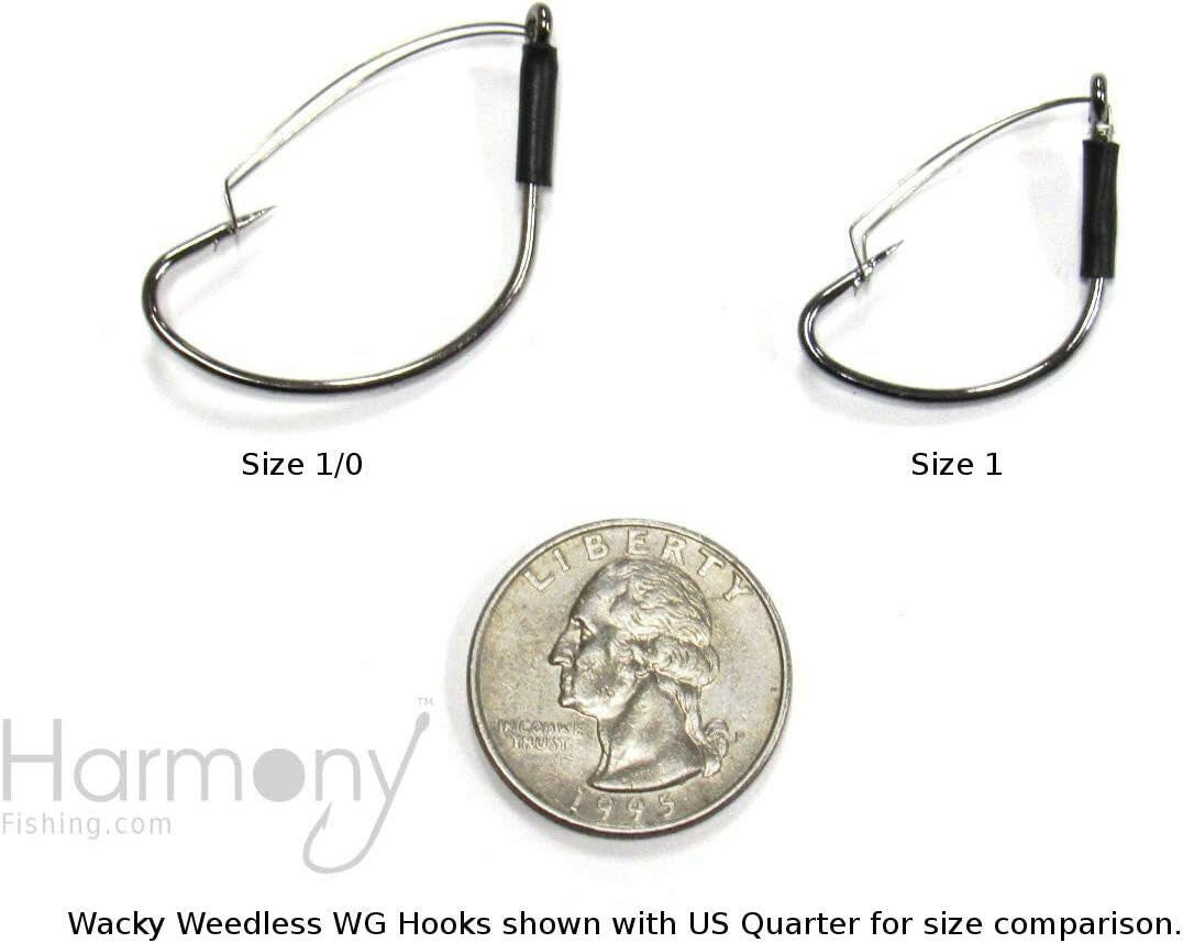 Harmony Fishing Razor Series Wacky Weedless WG Hooks - Premier Bass Fishing Hooks for Wacky and Neko Rigs