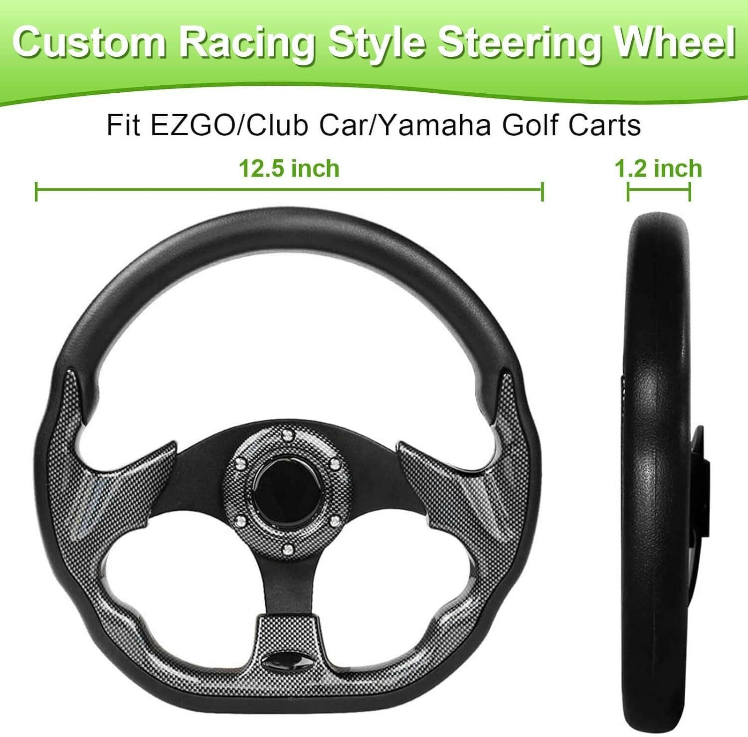 Upgrade Your Golf Cart with Ergonomic D-Shape Steering Wheel - Fits EZGO, Club Car, and Yamaha Models for Ultimate Comfort and Precision.