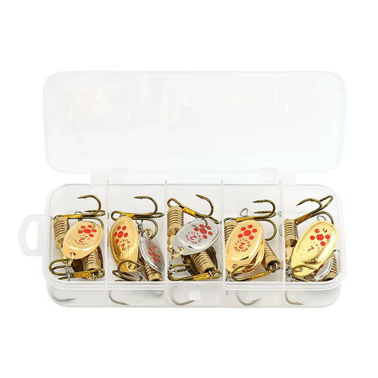 10PCS Spinner Spoon Fishing Lures Set - 6.3Cm 7G Metal Baits for Bass, Trout, Perch & Pike with Convenient Storage Box