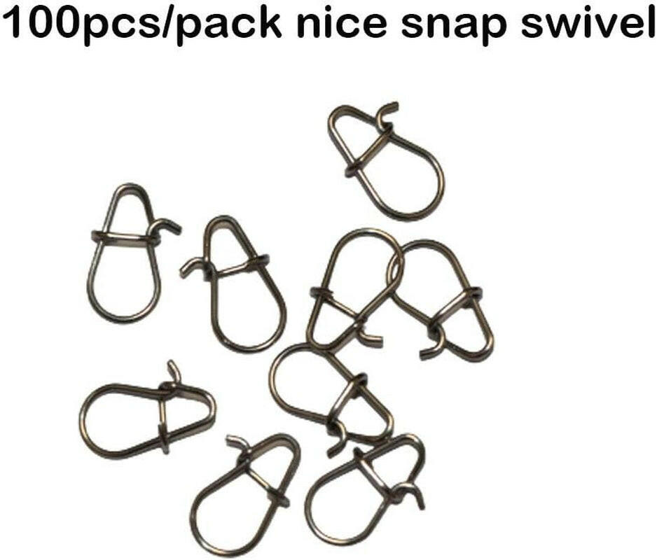 100-Piece Pack of High-Strength Fishing Snaps and Power Clips - Available in 25LB, 30LB, and 40LB Options