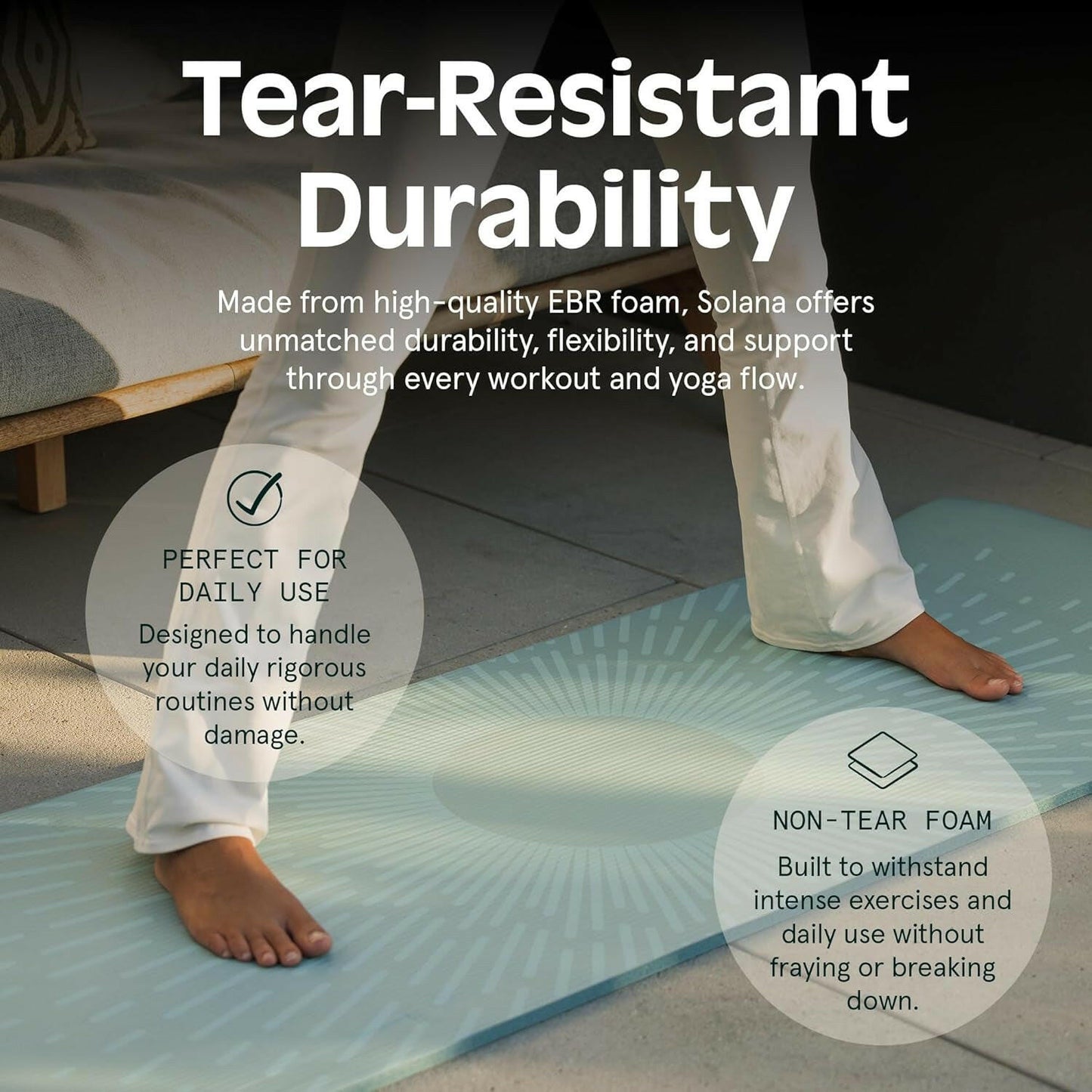 Premium Solana Yoga Mat - 1/2" Thick Non-Slip Exercise Mat with Nylon Strap for Men & Women - Perfect for Yoga, Pilates, Stretching, and Fitness Workouts