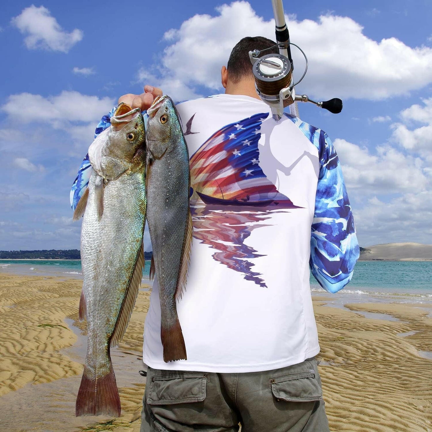 Men's Long Sleeve Fishing Shirt with UV Protection UPF 50+ and Pocket