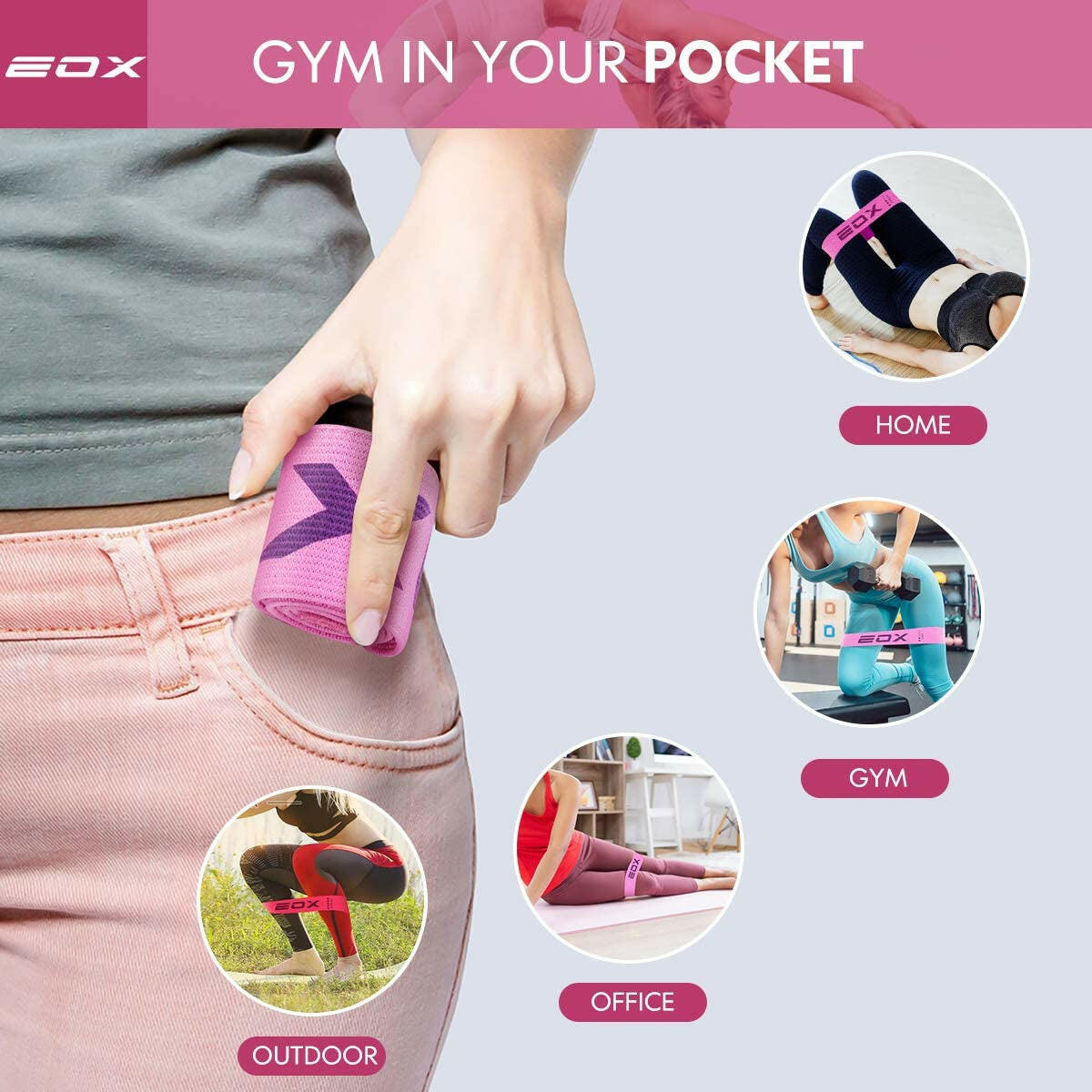Get Fit with Our Non-Slip Resistance Loop Bands! Perfect for Legs, Butt & Glutes - 5 Levels of Resistance in Cute Pink! 💪🌸 #FitnessGoals #WorkoutEssentials
