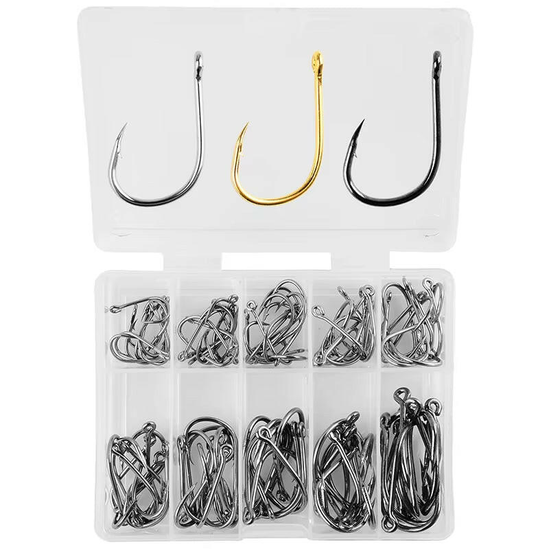 100PCS Premium Barbed Fishing Hooks Set for Carp & Sea Fishing - Luyatai Accessories.