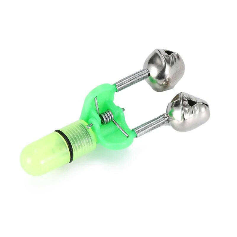 10/40 PC LED Night Fishing Bite Alarm with Dual Bells and Rod Tip Clip Alert System