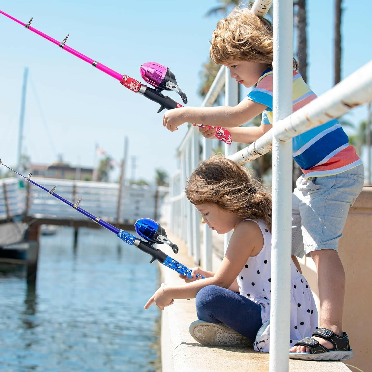 Ultimate Kids Fishing Pole Set - Portable Telescopic Rod & Reel Combo with Tackle Box & Net - Perfect for Boys & Girls!.