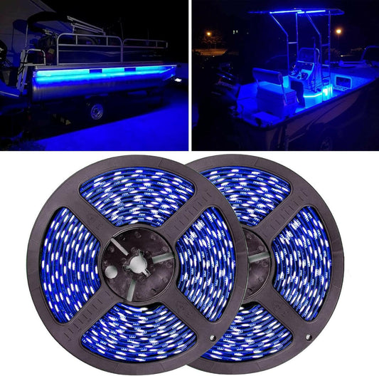 Illuminate Your Boat Adventures with 32.8Ft Marine LED Strip Lights - Ideal for Pontoon, Jon, and Bass Boats! 🌊💡.