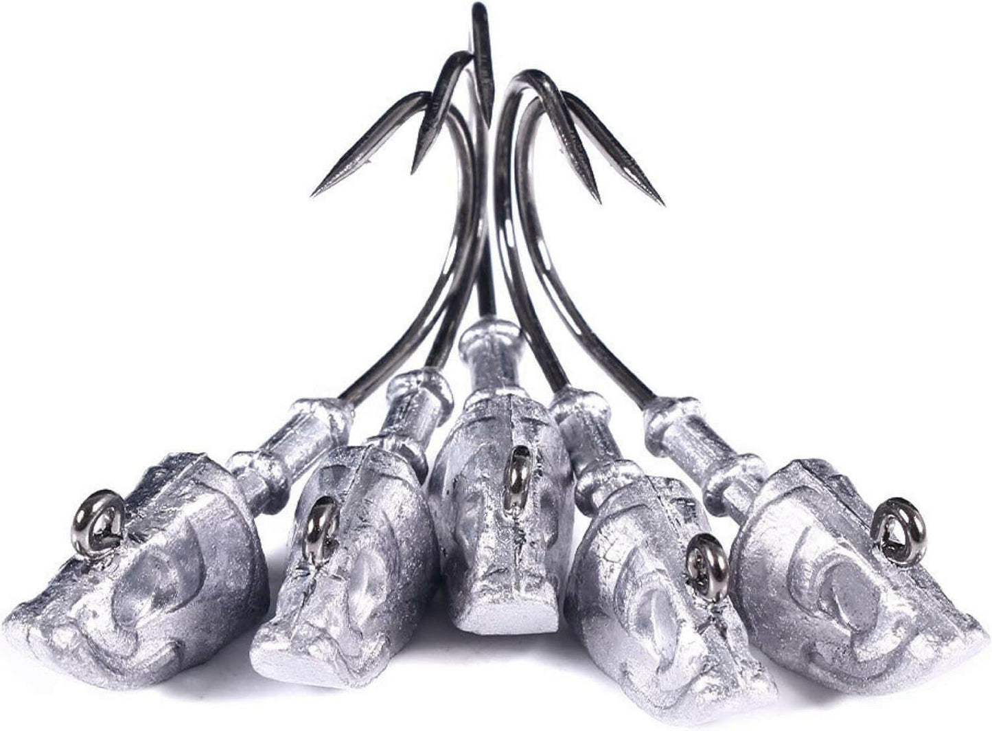 Swimbait Jig Head Saltwater Flats Jig Head Bait Spin Head Jigs Realistic Fish Head Jig Heads 5 Pack.