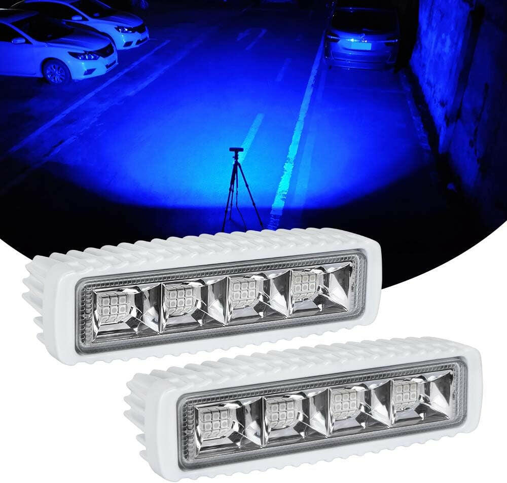 High-Performance Waterproof Blue LED Boat Lights - 2 Pack 72W Marine Deck/Dock Flood Lights, 4000 Lumens, 120° Beam Angle, 6.3 Inch, 12/24V.