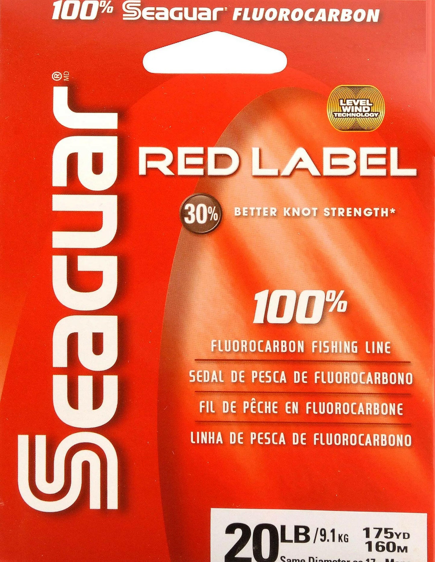 Red Label 100% Fluorocarbon Fishing Line - 20Lbs Strength, 175Yds Length - Ultimate Performance for Anglers.