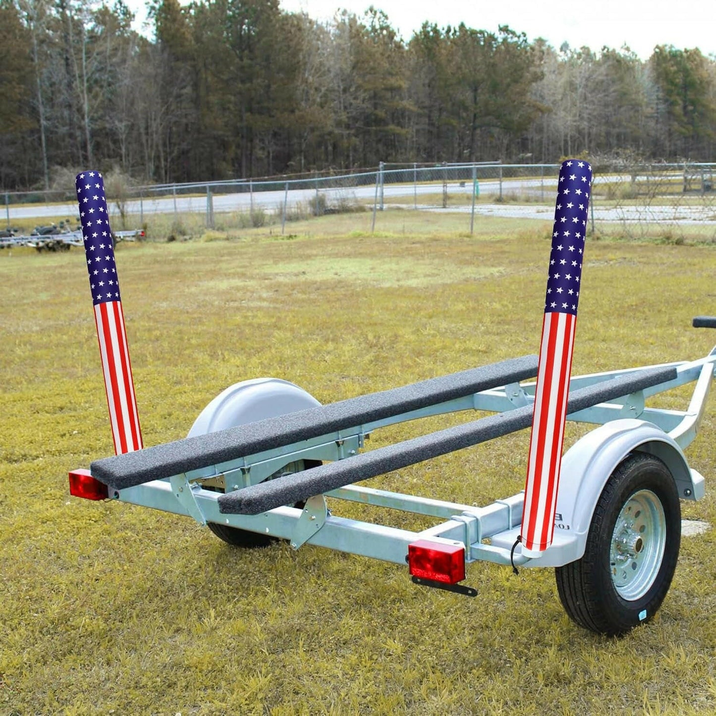 🎆🇺🇸 Gear Up for the 4th of July with Our Heavy Duty USA Boat Trailer Guide Pole Covers! Perfect for Sailboat Trailers - Grab Your Set of 2 Now! ✨🚤.
