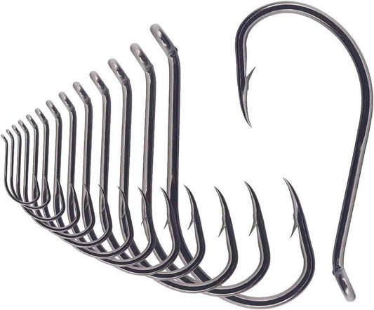 Catch more with our Octopus Circle Hooks! 🎣 Perfect for freshwater fishing, available in red and black. Get your 50 or 100 pack today! 🐟✨.