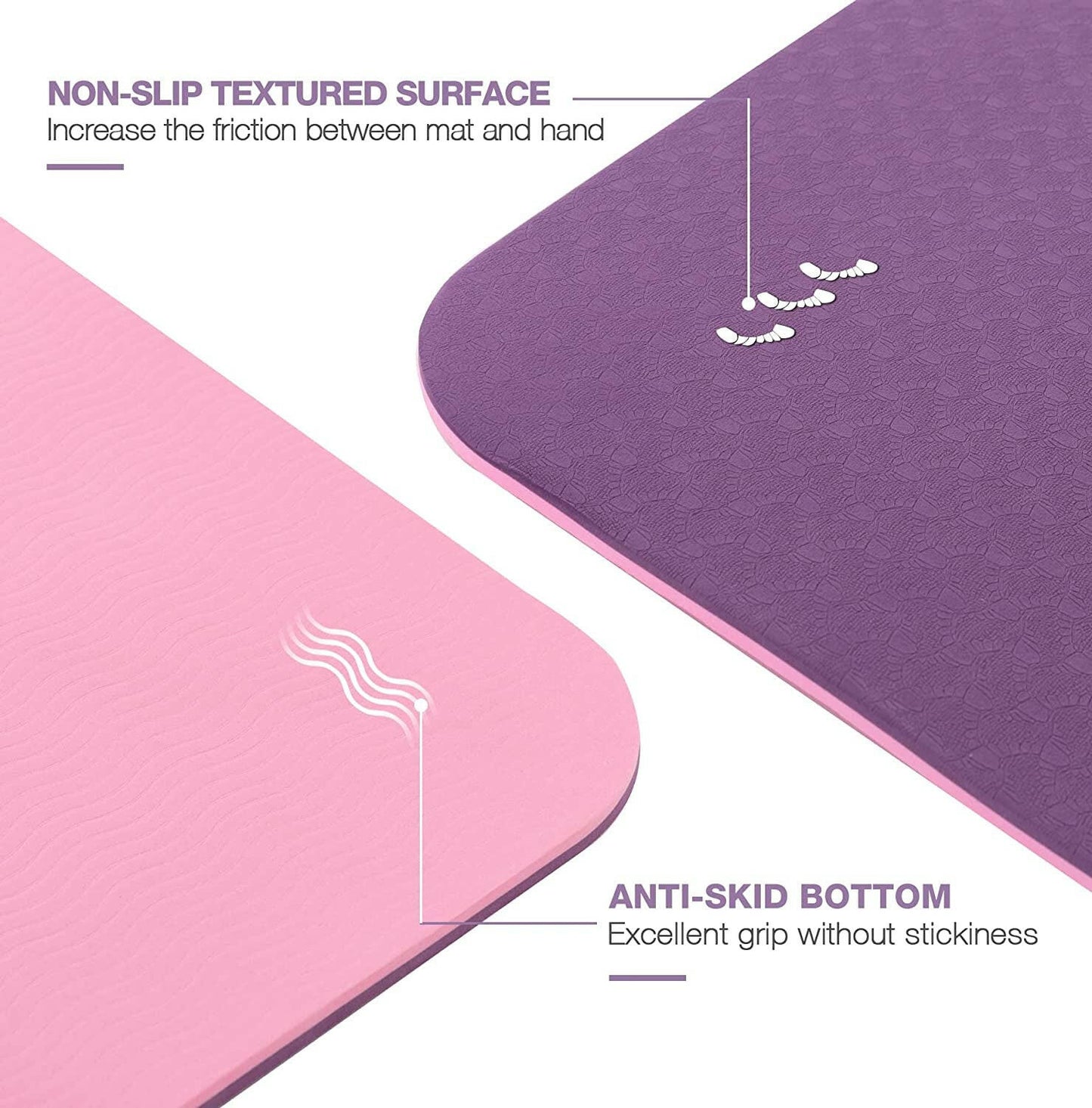 Premium Non-Slip Yoga Mat - Eco-Friendly, Anti-Tear 1/4" Thick Pilates Fitness Mat for Women with Carrying Sling & Storage Bag - Perfect for Home Workouts!