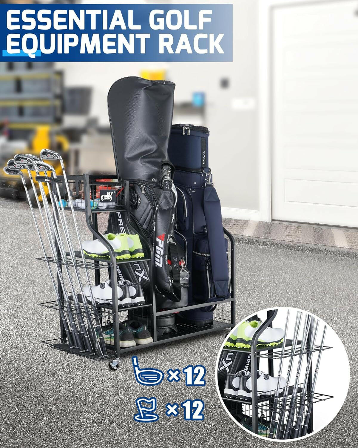 Transform your garage with our ultimate Golf Storage Organizer! Perfect for bags, clubs, and all your golfing gear! 🏌️‍♂️⛳️ #GolfLife #GarageGoals