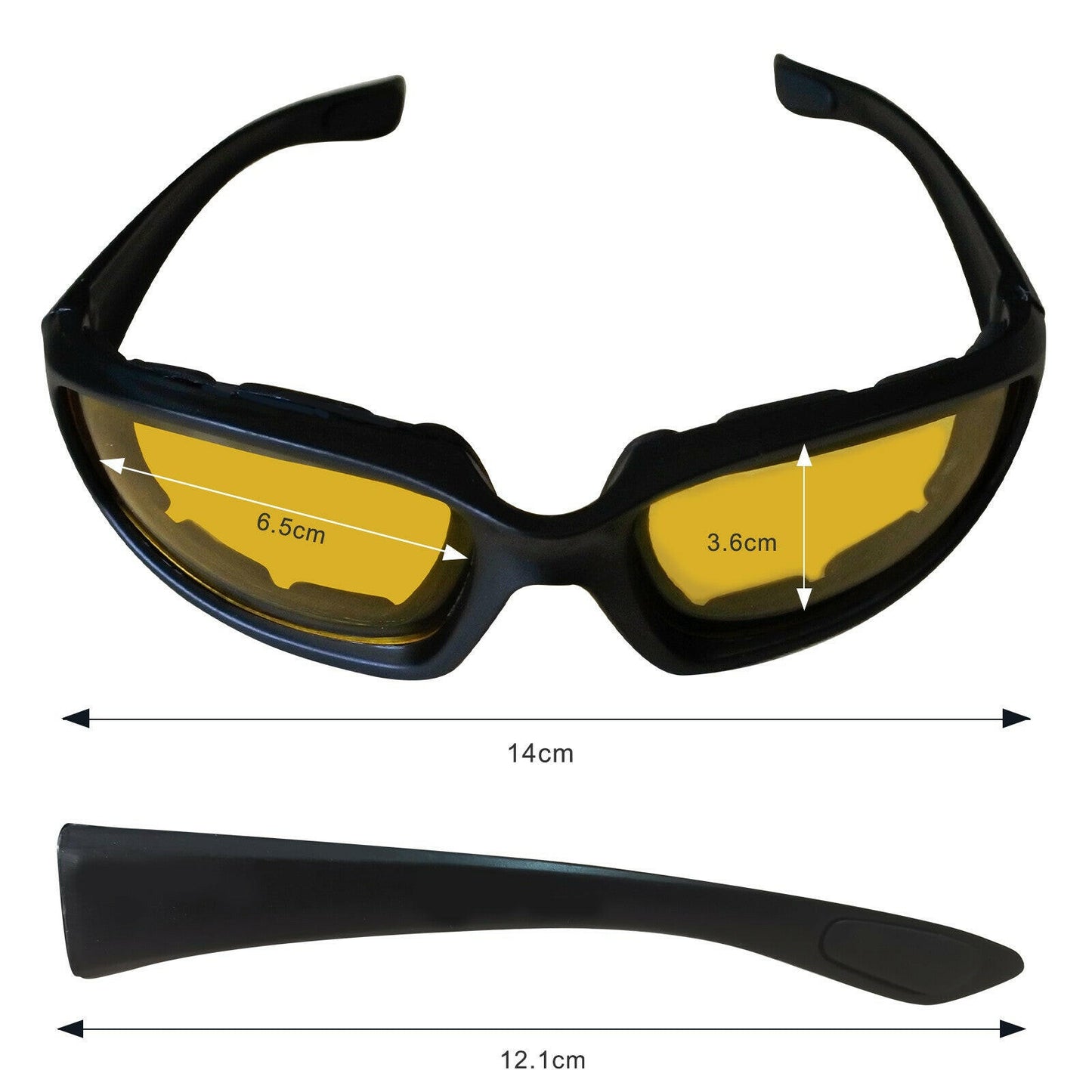 Chopper Men's Cycling Sports Sunglasses - UV400 Protection, Wind Resistant, Yellow Lens, 3-Pack for Cycling, Fishing, and Driving
