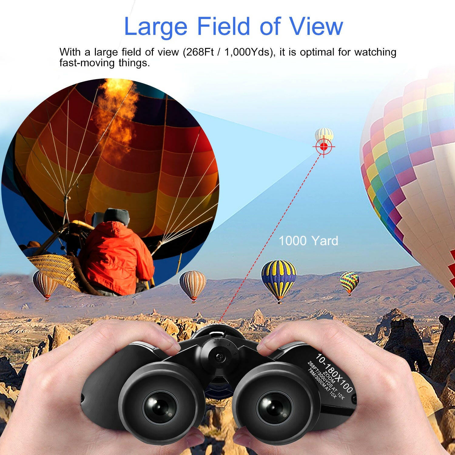 Portable Zoom Binoculars with FMC Lens for Low Light Night Vision - Ideal for Bird Watching, Hunting, Sports Events, and Concerts for All Ages