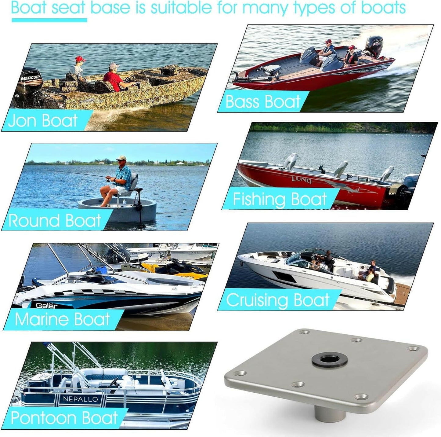 Transform Your Boating Experience with Our Heavy Duty Seat Base Mount – Ideal for Fishing and Pontoon Fun!.