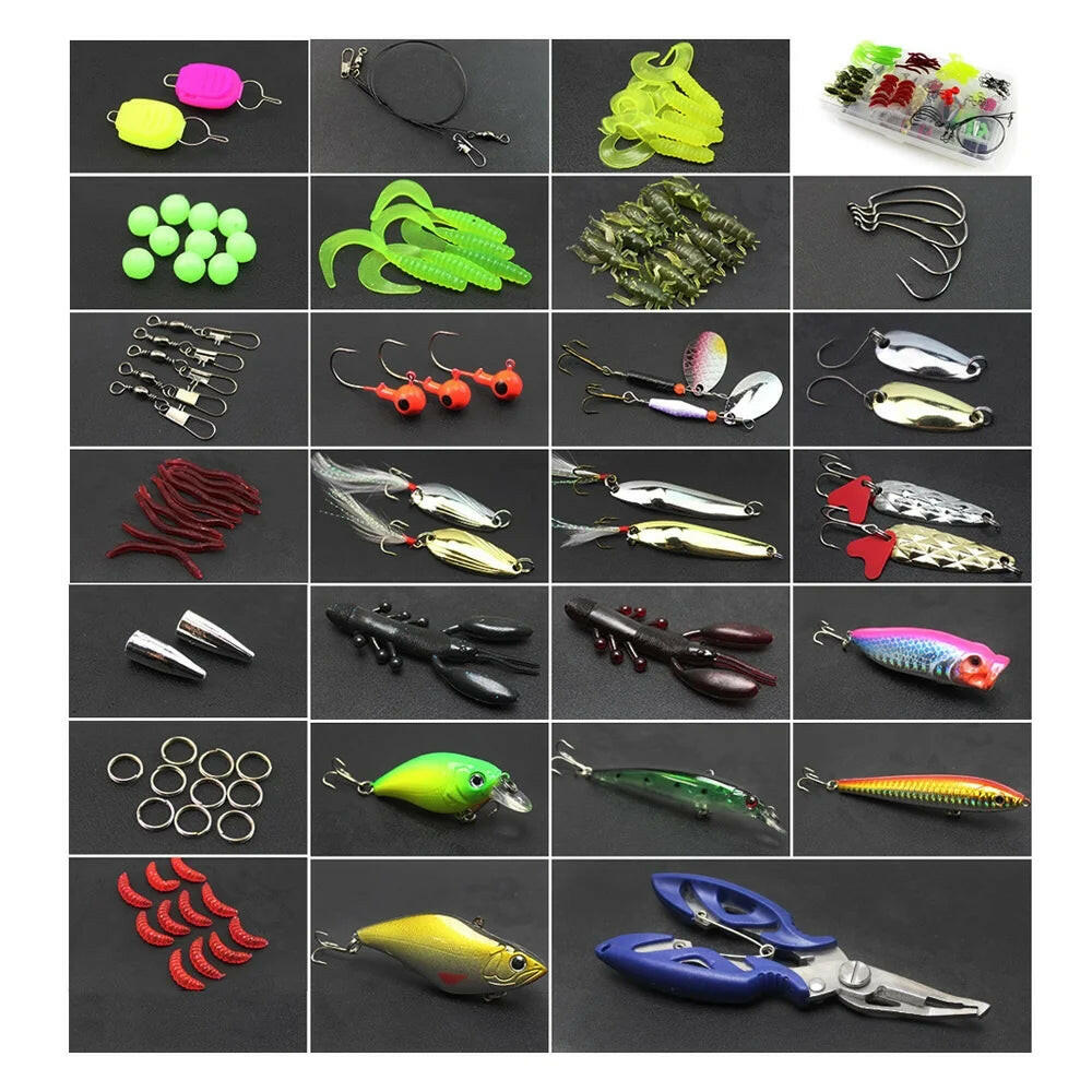 Ultimate 101-Piece Fishing Lures Kit - Mixed Hard & Soft Baits, Topwater Floating Lures, Hooks & Accessories for Every Angler.