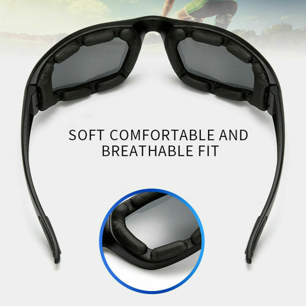 Men's Wraparound Cycling Sunglasses - UV400 Protection Outdoor Sports Glasses for Fishing and Driving, Windproof Gray Lens, Pack of 3
