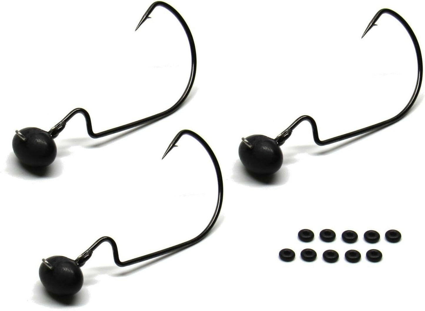 Harmony Fishing Tungsten Swing Football Jigs - Pack of 3 with 10 Bait Pegs for Bass Fishing