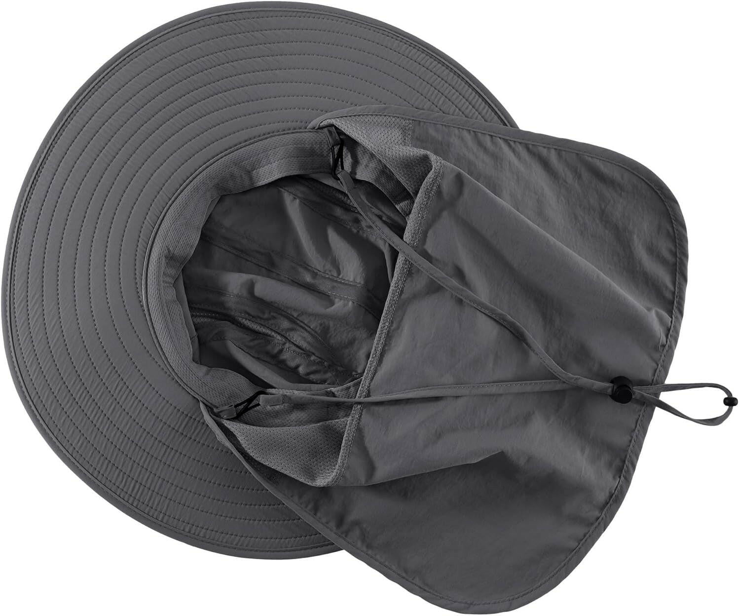 Ultimate UPF 50+ Men's Wide Brim Fishing Hat with Neck Flap - Superior Sun Protection for Outdoor Adventures