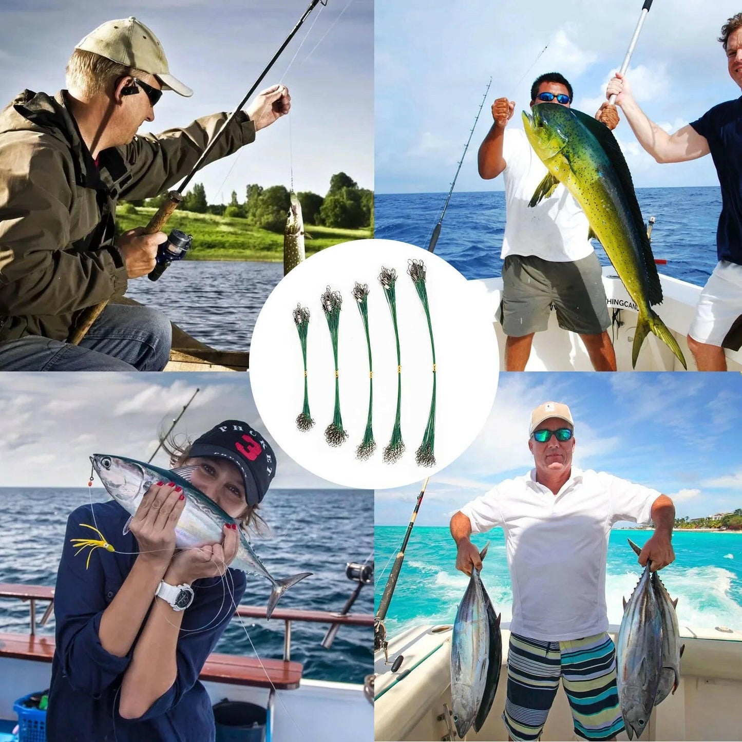 Gear up for your next fishing adventure! 🎣 100PCS of heavy-duty stainless steel fishing line leaders with swivels & snaps - perfect for connecting tackle, lures, and hooks! 💪🌊 #FishingGear #AnglerEssentials #CatchOfTheDay.