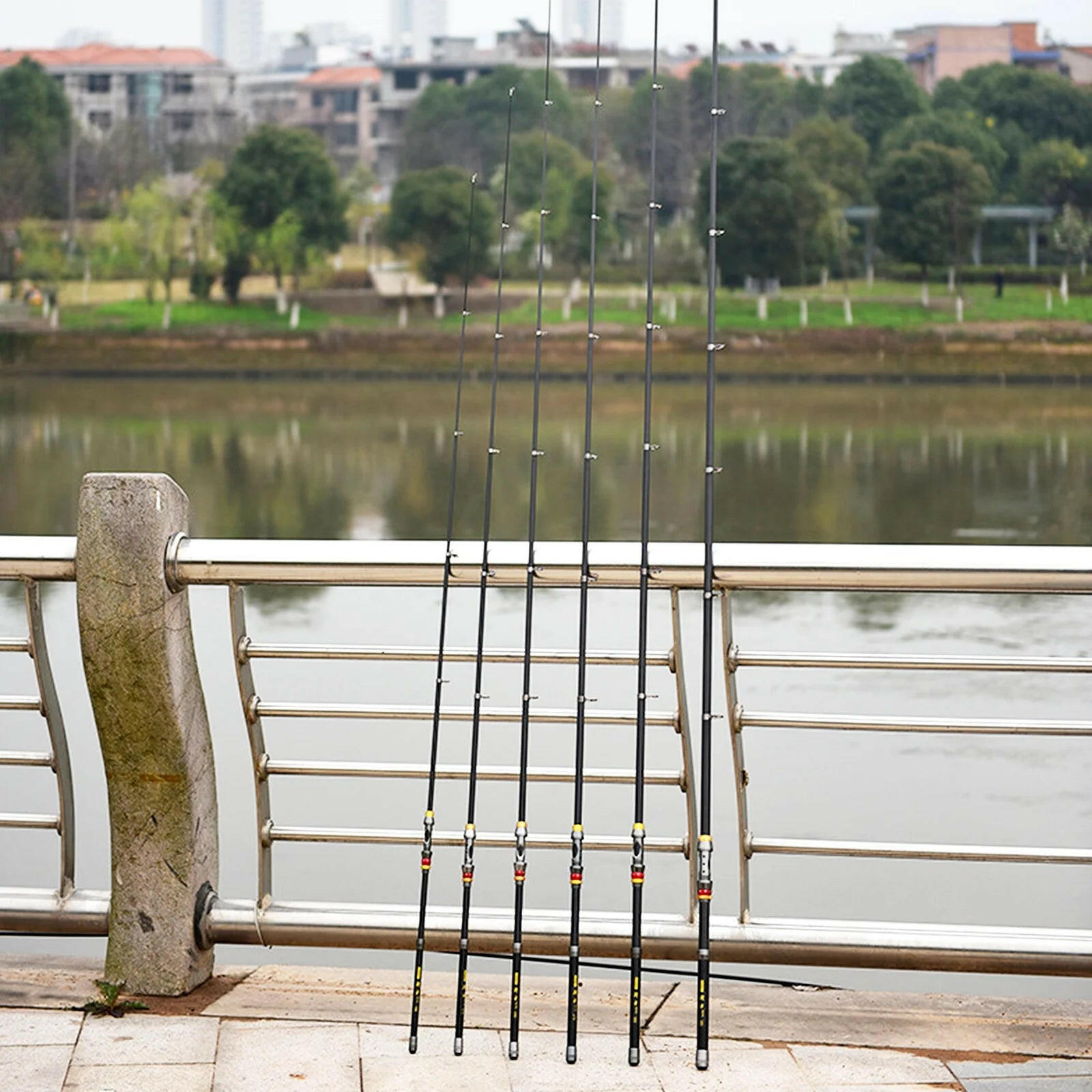 2-Piece Carbon Fiber Telescopic Fishing Rod and Reel Combo Set with Spinning Reel Gear Organizer