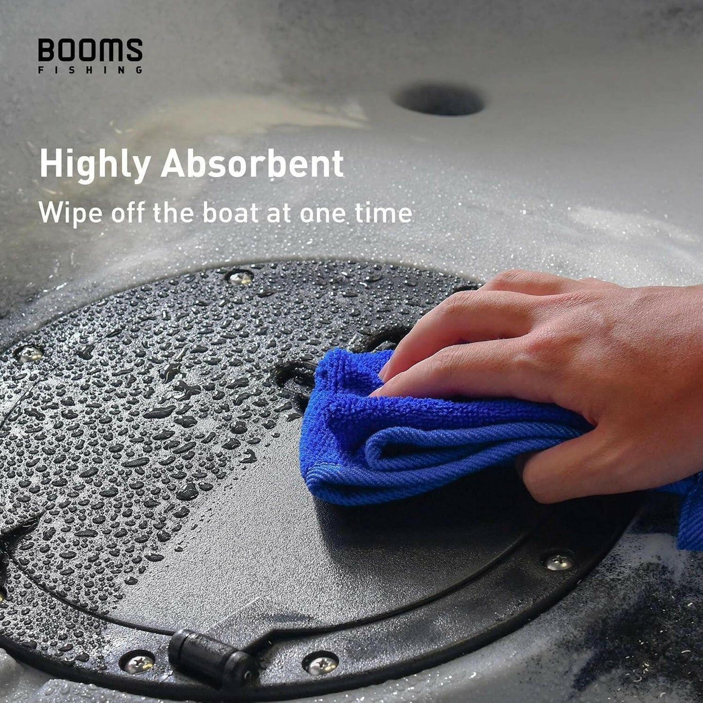 3-Pack Blue Microfiber Fishing Towels with Clip - Essential Fishing Accessory.