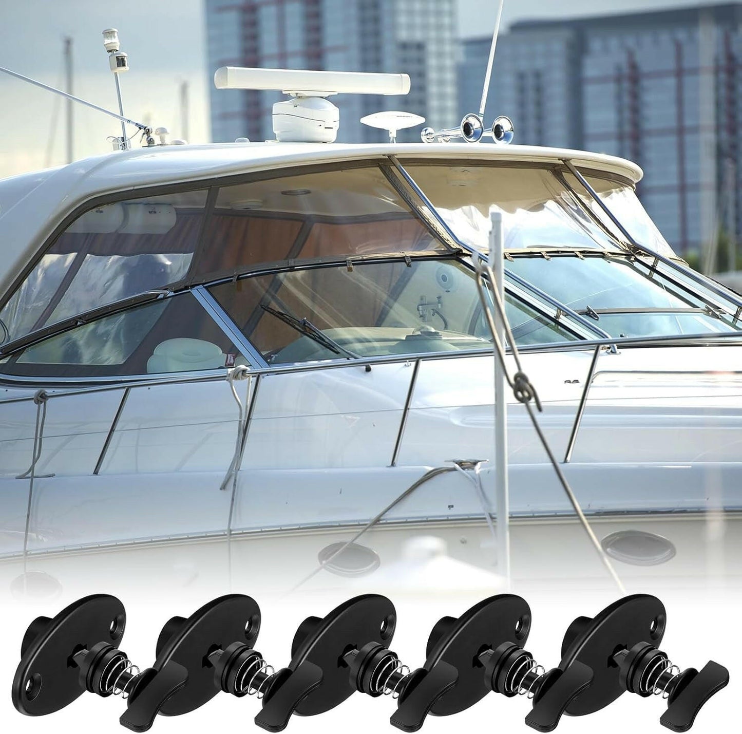 5 Set Boat Windshield Fasteners Marine Windshield Fastener Clips Replacement Bass Boat Clips Accessories.