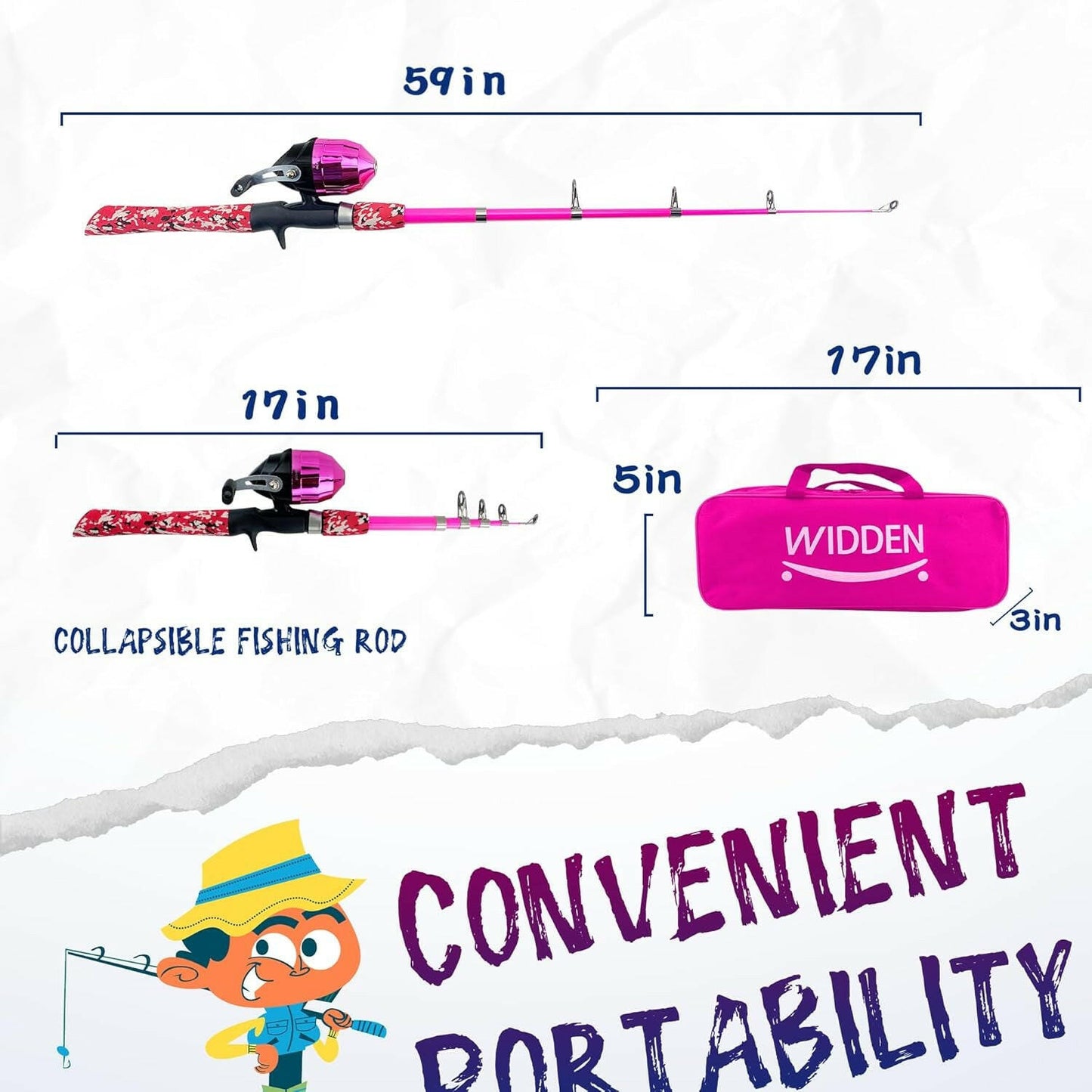 Ultimate Kids Fishing Pole Set - Portable Telescopic Rod & Reel Combo with Tackle Box & Net - Perfect for Boys & Girls!.