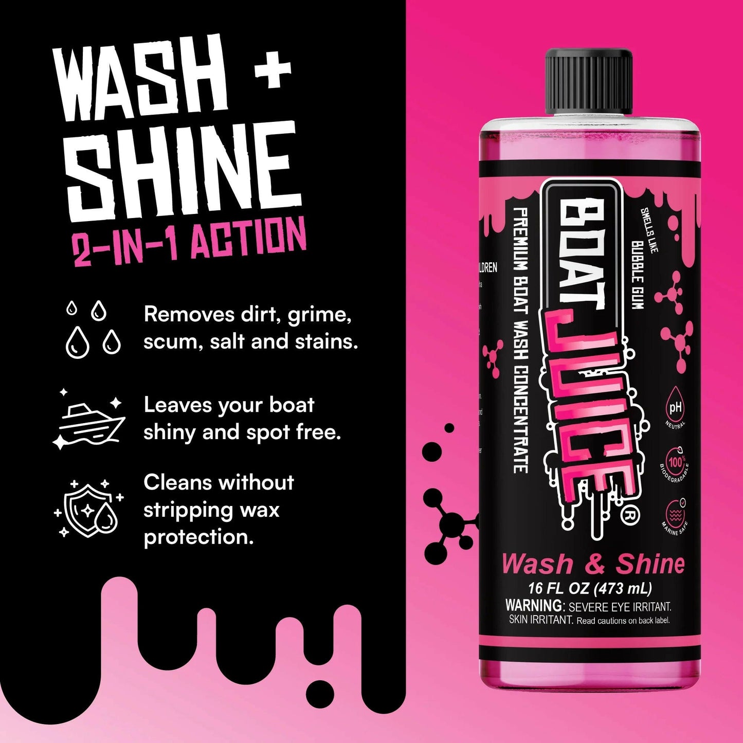 Transform Your Boat with Our Bubble Gum Scented Wash & Shine - 16oz of Pure Clean Fun! 🇺🇸✨.