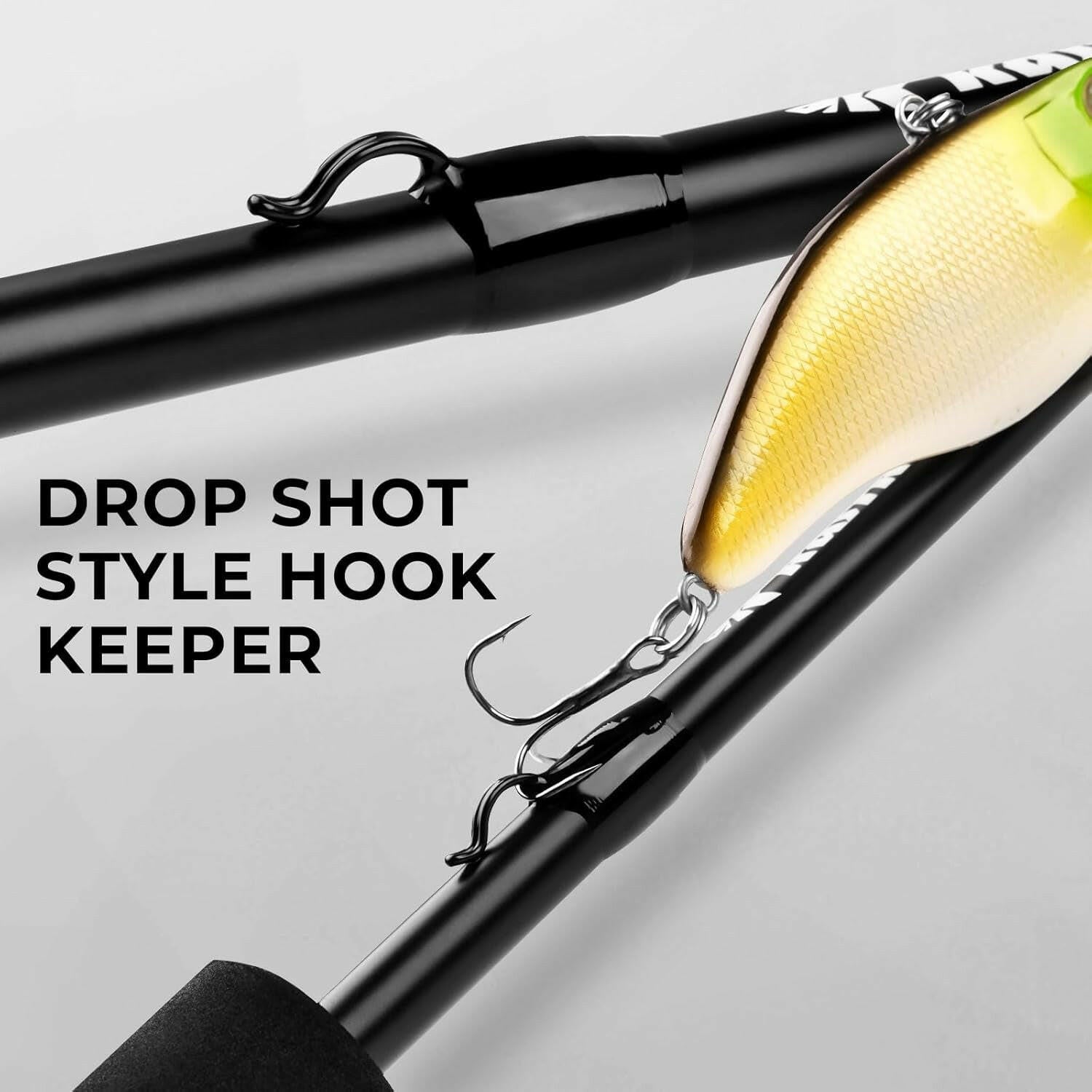 Crixus Fishing Rods,Im6 Graphite Spinning Rod & Casting Rod W/Zirconium Oxide Ring Stainless Steel Guides, Superpolymer Handle.