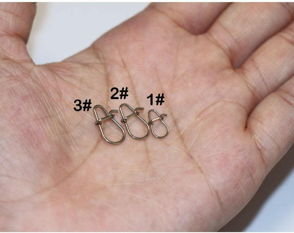 100-Piece Pack of High-Strength Fishing Snaps and Power Clips - Available in 25LB, 30LB, and 40LB Options