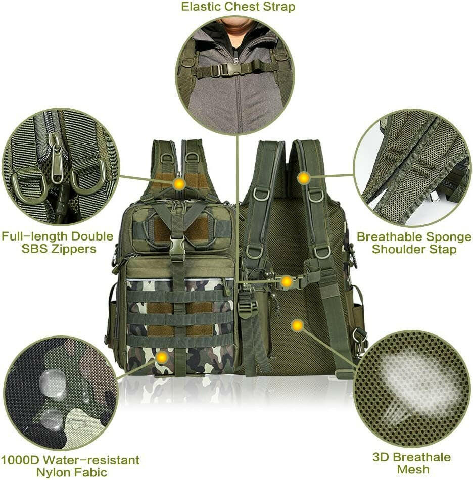 Ultimate Outdoor Tackle Bag - Spacious Water-Resistant Fishing Backpack for Adventurers.