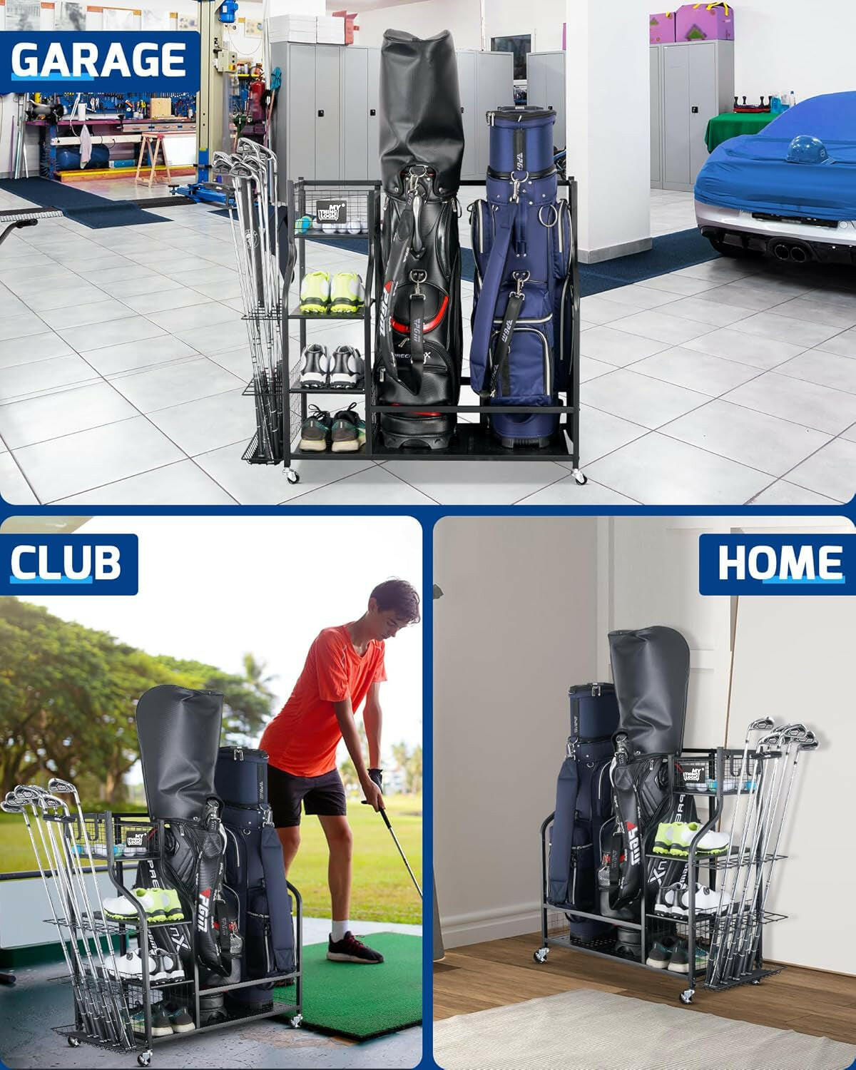 Transform your garage with our ultimate Golf Storage Organizer! Perfect for bags, clubs, and all your golfing gear! 🏌️‍♂️⛳️ #GolfLife #GarageGoals