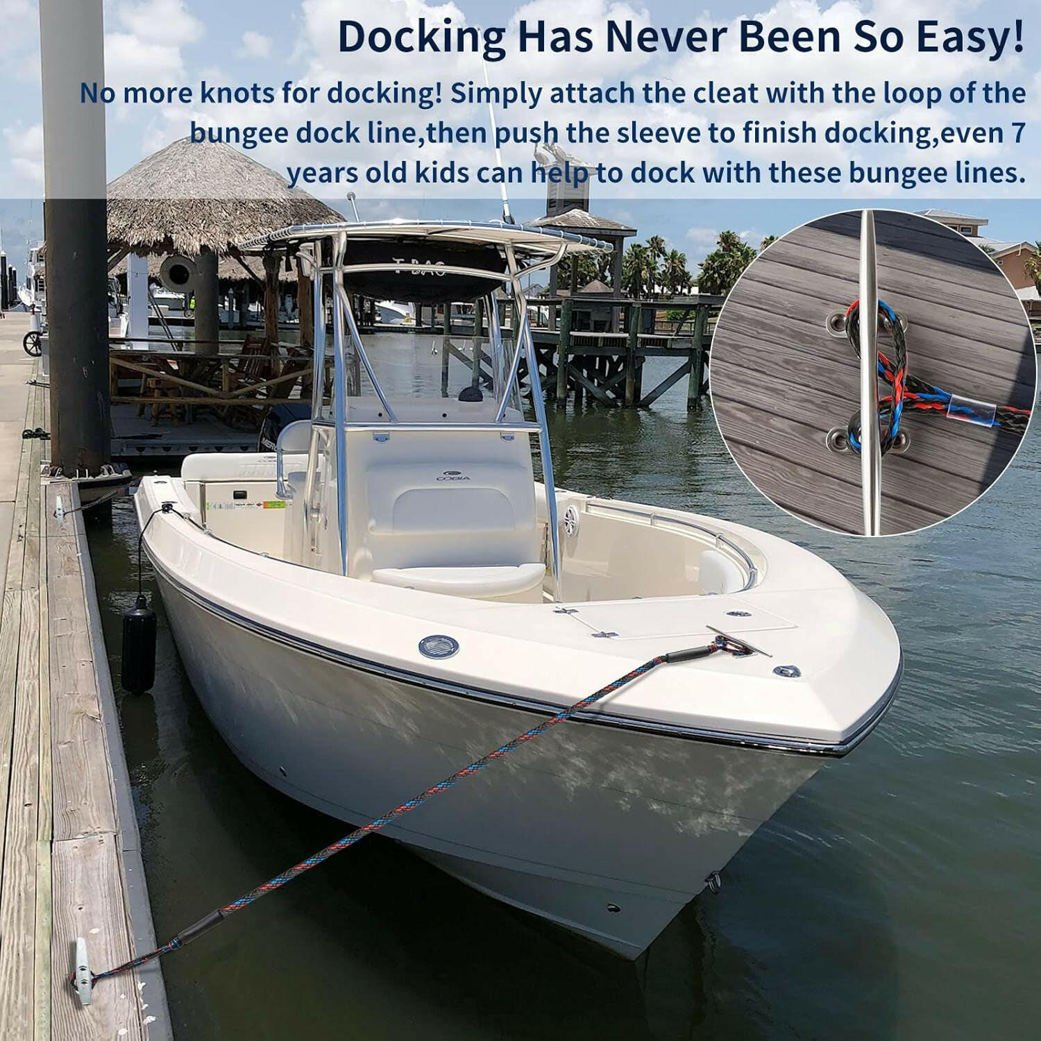 Upgrade Your Boating Game with 4ft Boat Bungee Dock Lines – Perfect Gifts for Men & Essential Accessories for Your Pontoon and Bass Boat! 🚤💙.