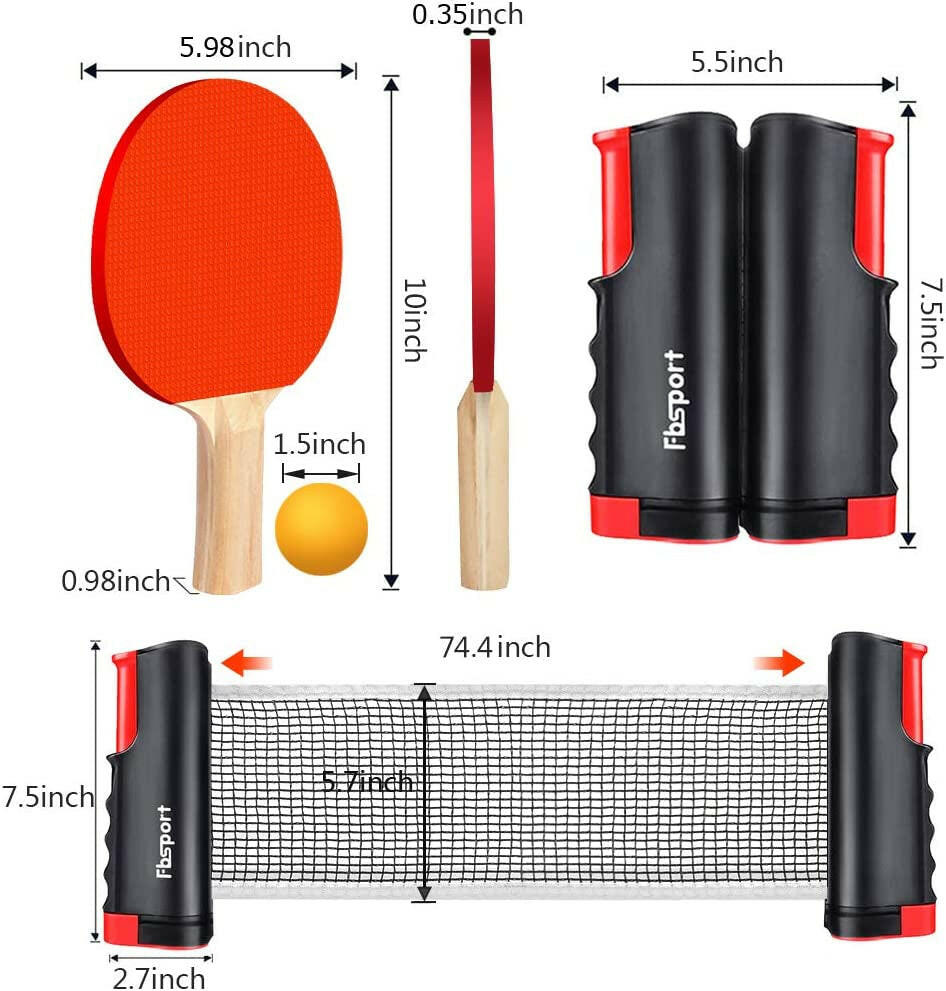 Ultimate Portable Ping Pong Paddle Set with Retractable Net, Rackets, Balls & Carry Bag - Perfect for Indoor & Outdoor Fun!.