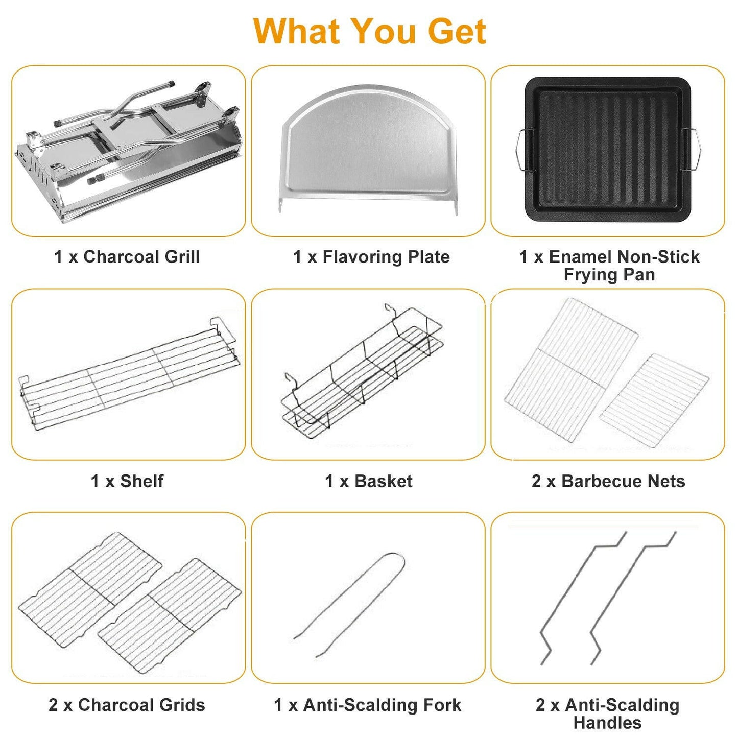 Foldable Portable Charcoal BBQ Grill - Stainless Steel Barbecue Grill for Picnics, Camping, and Yard Cooking with FedEx Shipping